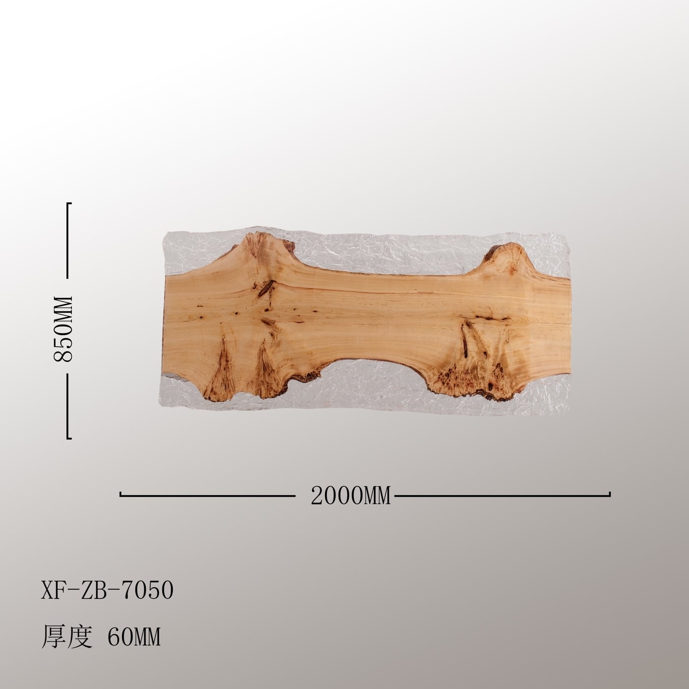 Raw Epoxy River Table Slab, Poplar Wood Live Edge Tabletop for Dining & Tea Table