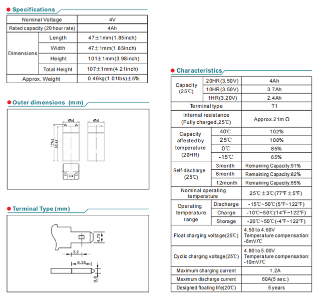 NP4-4Ah 4V4Ah Lead-Acid Battery supplier