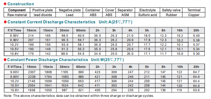 NPL100-12 12V100Ah details