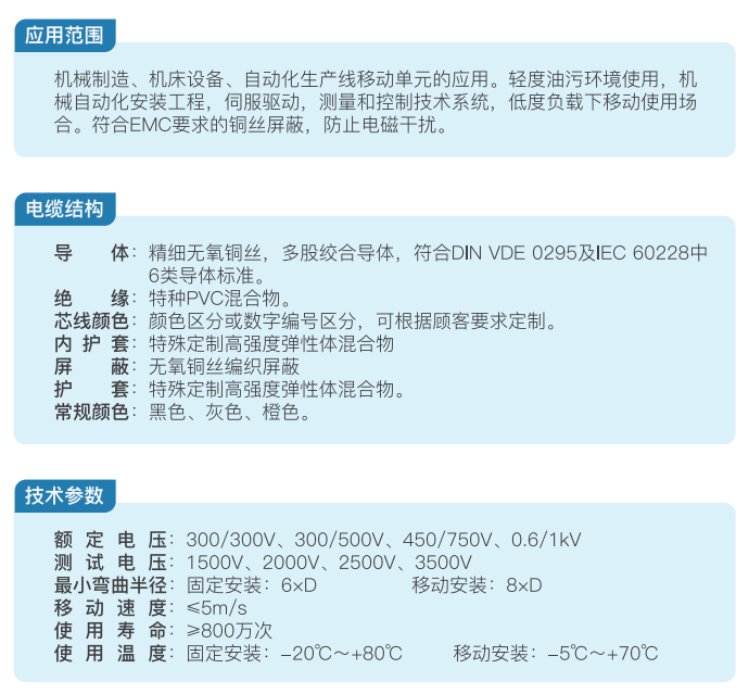 Double-Jacketed Shielded Medium-Duty Cable for Cable Chains supplier