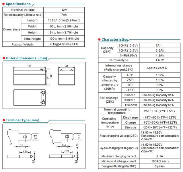 NP7-12 12V7Ah Lead-Acid Battery manufacture