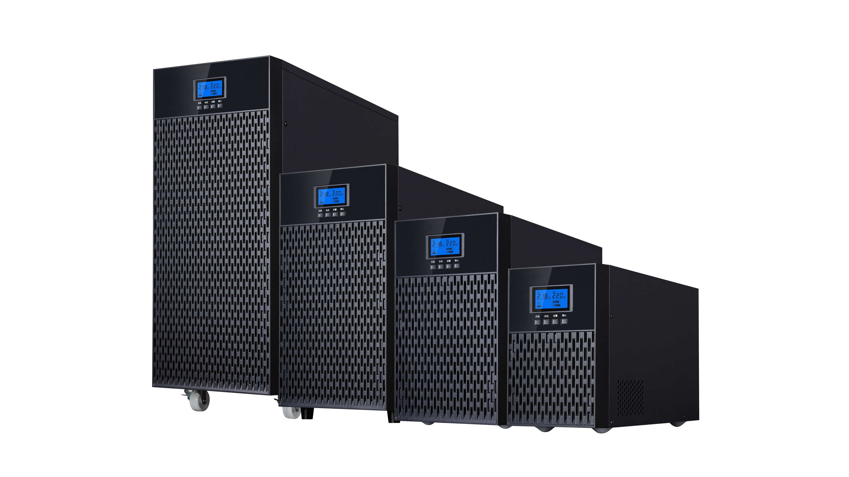 10KVA жогорку эффективдүүлүктөгү иштөө станциясынын ток күчүн камсыз кылуу системасы (UPS) ток күчүн башкаруунун инновациялык функциялары менен