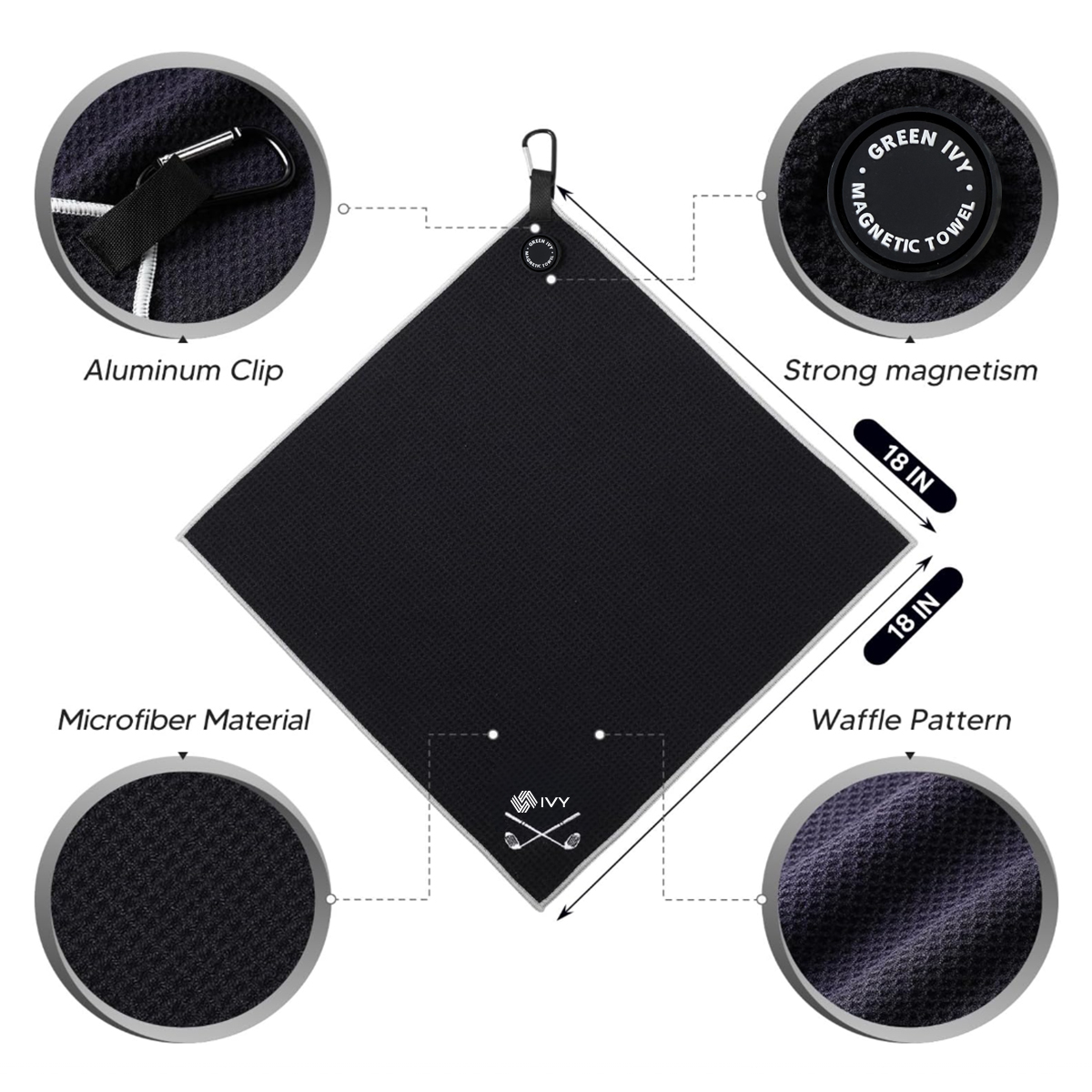 Nai-print na golf towel may magnet