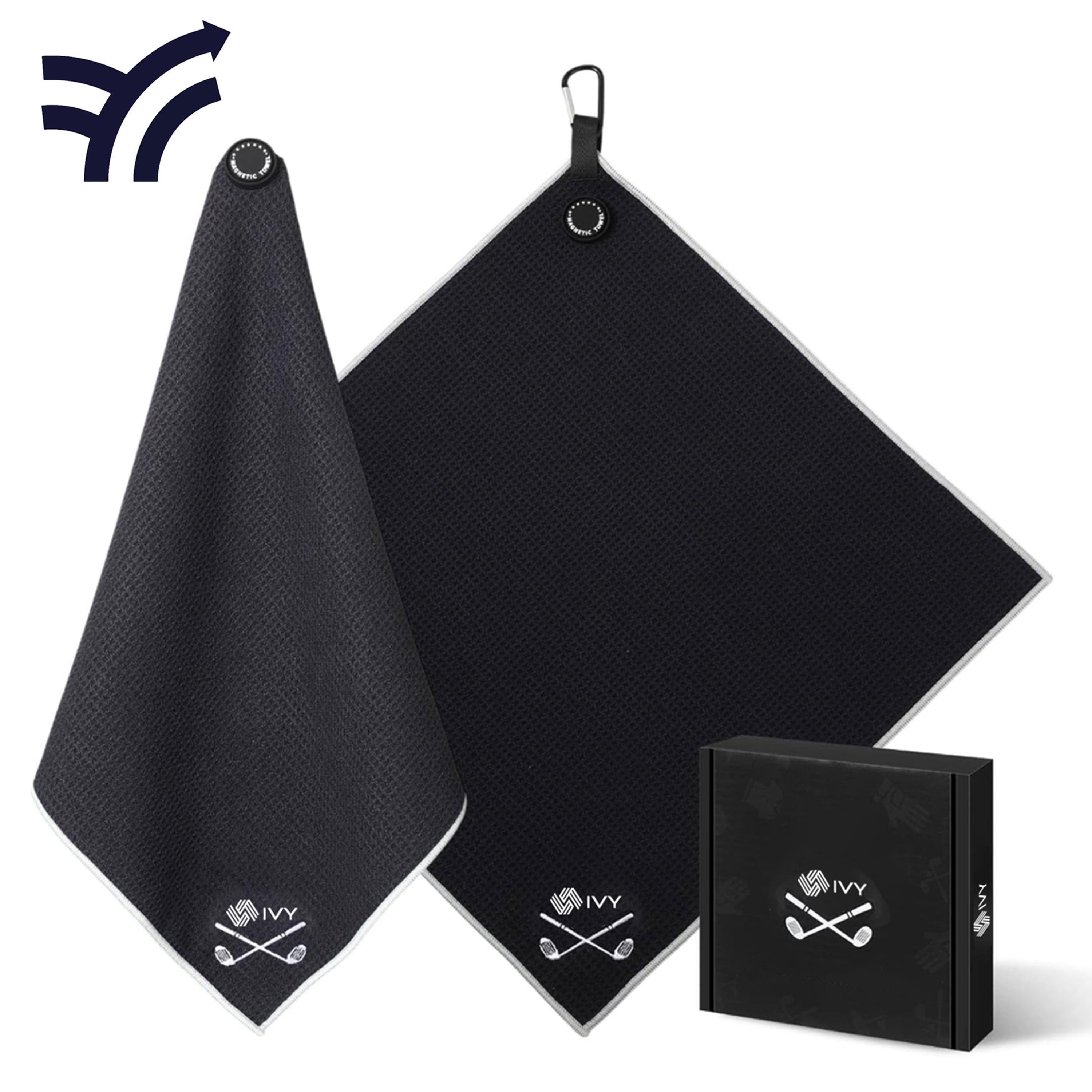 Magnetic golf towel may box