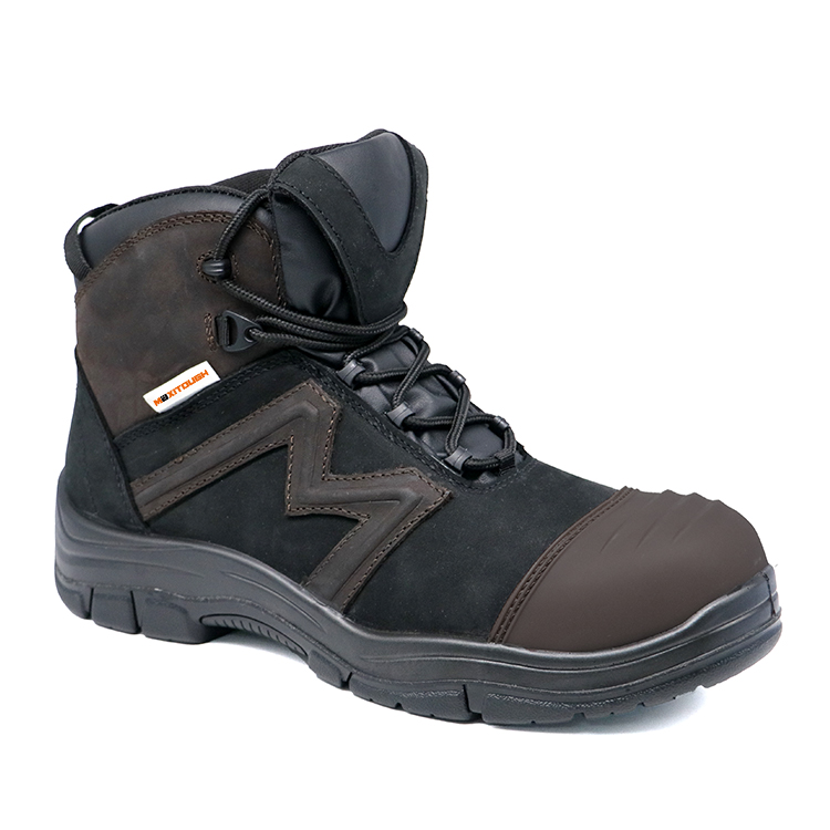 fiberglass toe crazy horse leather work boots-5
