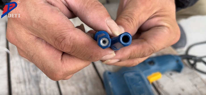 Triangle handle drill bit with label 02