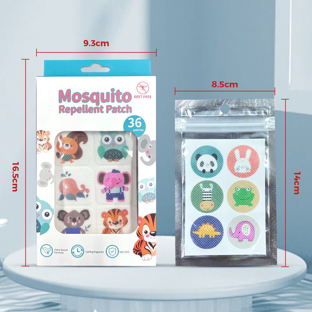 Cartoon mosquito repellent sticker with color box for kids