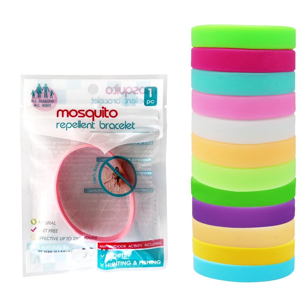 Silicone mosquito repellent wristband bracelet band with citronella oil