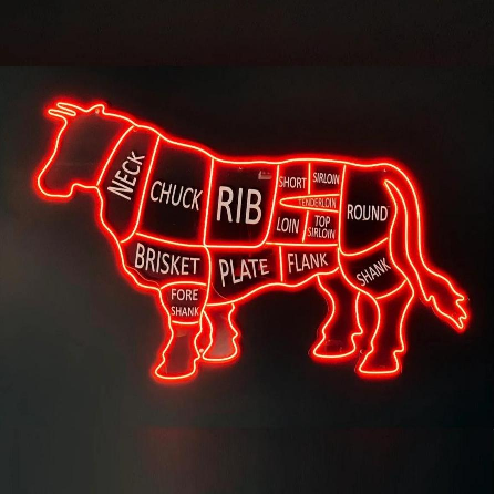 Exploderad Vy All-Beef Avdelning Neonskylt – Perfekt LED-ljus för Företags och Butiksdékor