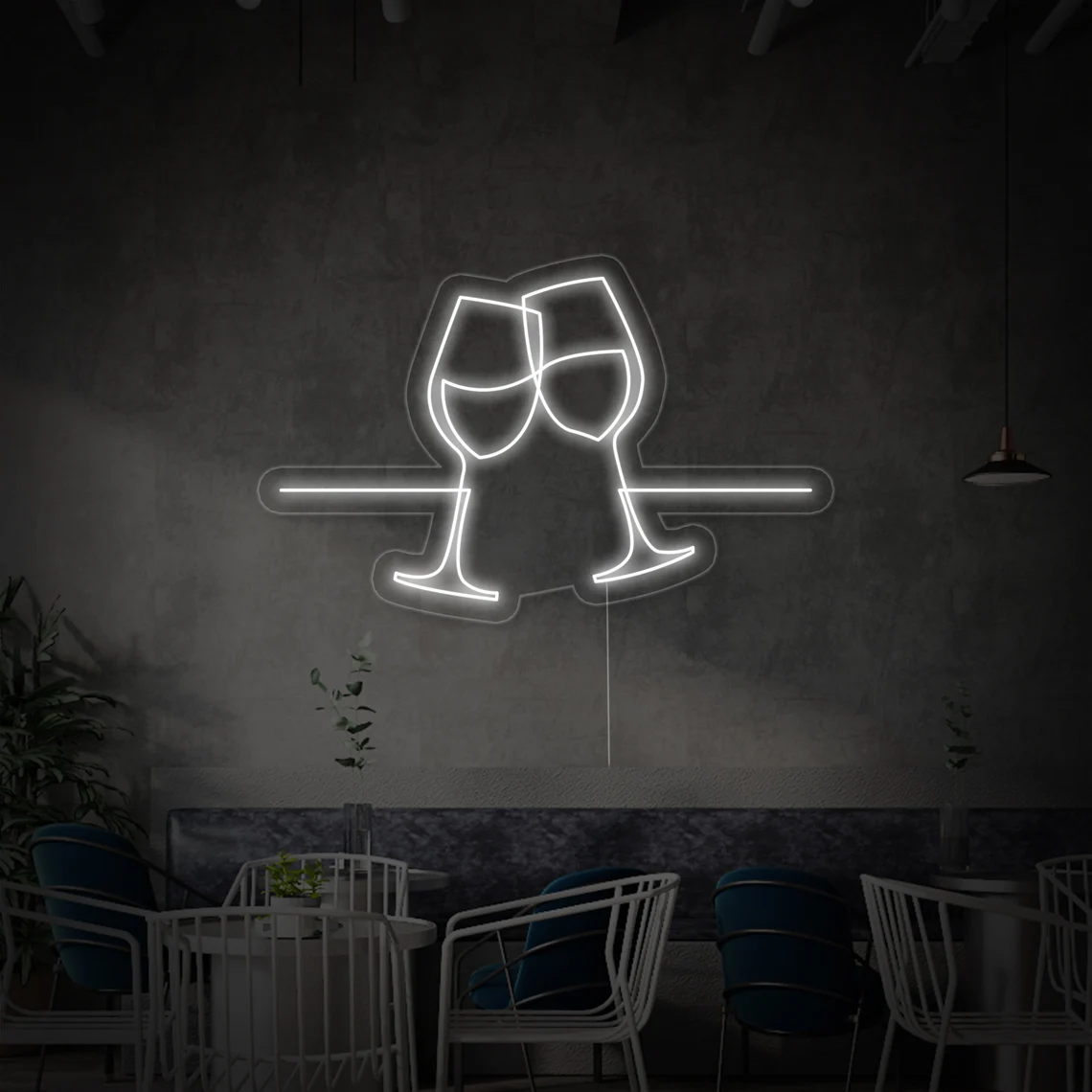 placa neon de bar de vinho Perfeita para Bares, Lounges & Cantos de Festa.