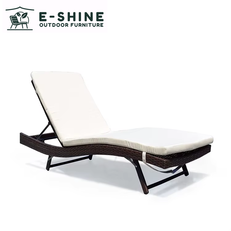 product e shine high quality modern rattan sun lounger hot sale patio pool garden outdoor furniture park school hall workshop-0