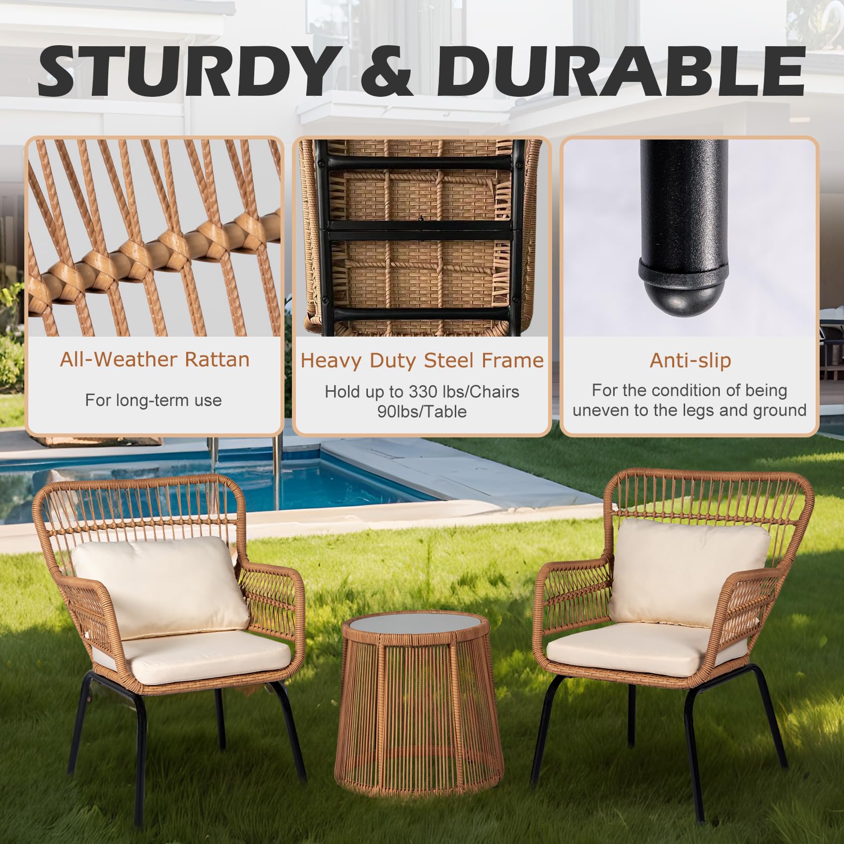 3 Pieces Bistro Set