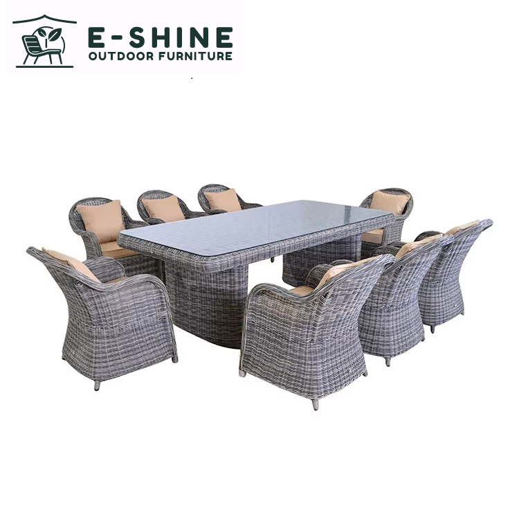 wicker with wood plastic teak metal pe rope for courtyard apartment dining room furniture-1