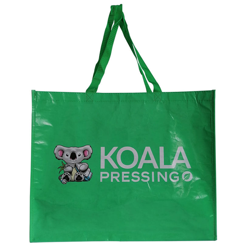 Custom Printed RPET Bags – Recycled Laminated Reusable Shopping Tote Bags with Logo, Foldable Eco Grocery Bag for Retail, Laundry & Promotion
