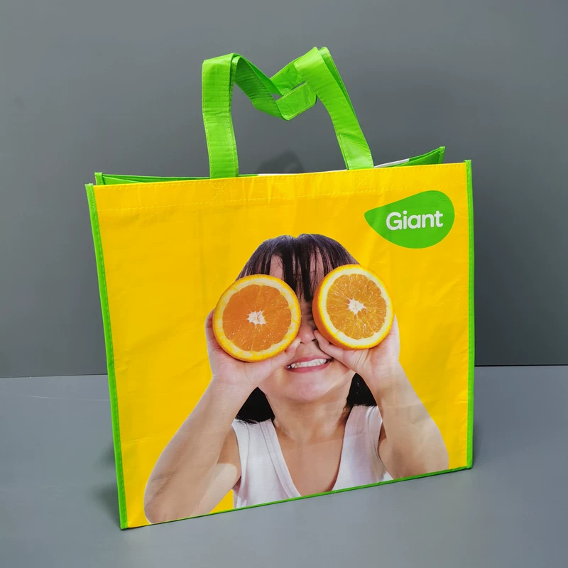 Extra Large Fresh Style RPET Laminated Bags – 125gsm Water-Resistant Reusable Supermarket Tote, Farm Fruit Storage Bag & Eco Grocery Organizer
