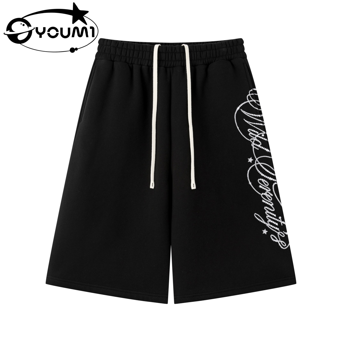 YOUMI Men's Cotton Drawstring Closure Casual DTG Shorts

