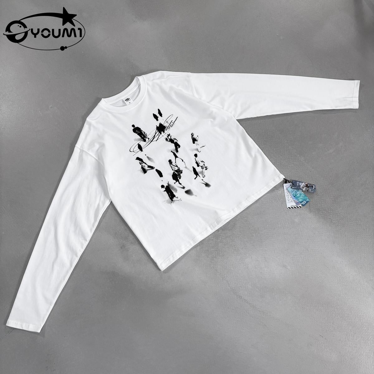 Youmi Custom100%Cotton Long-Sleeve Loose Breathable Vintage 