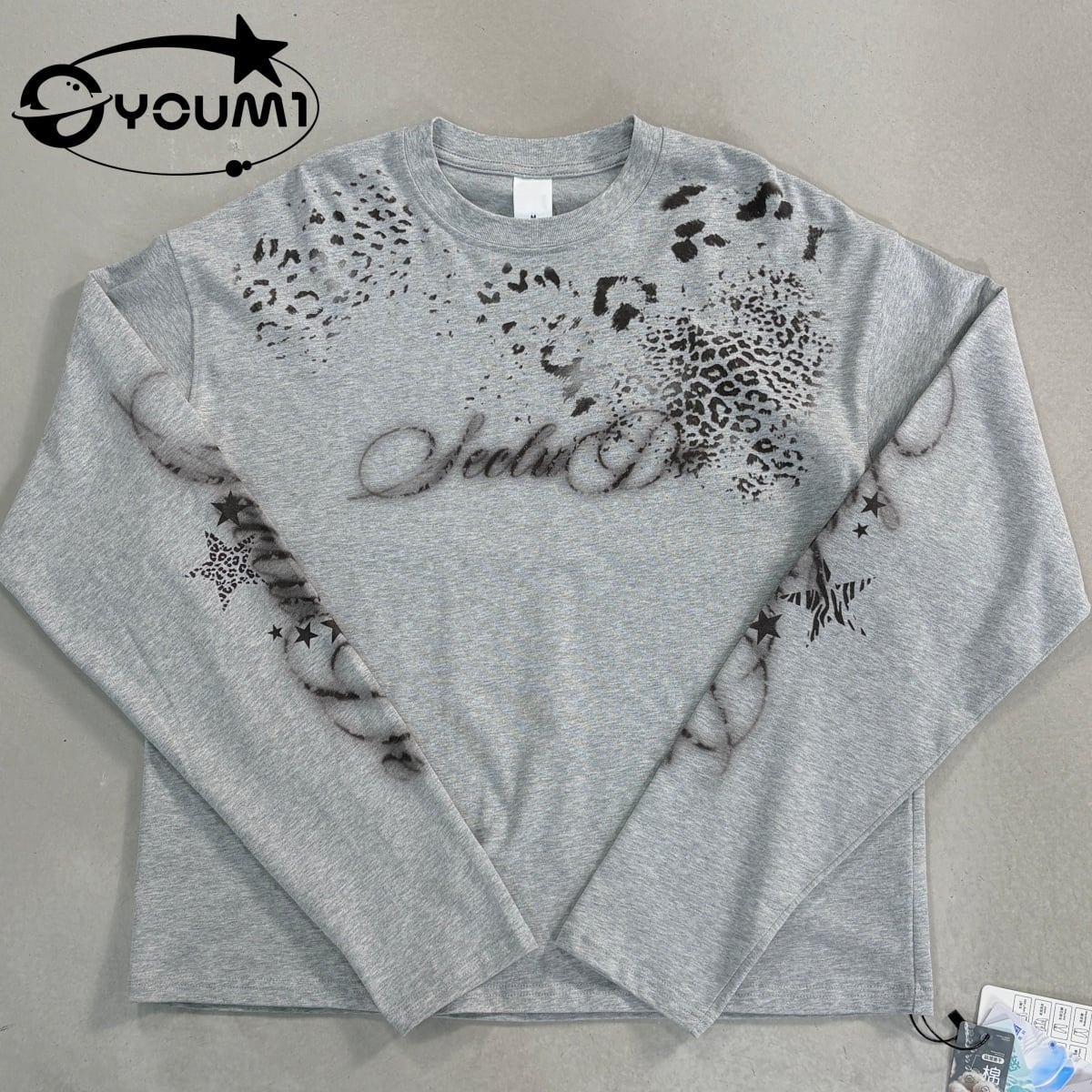Youmi Custom Vintage 100%Cotton Long-Sleeve T-Shirt DTG