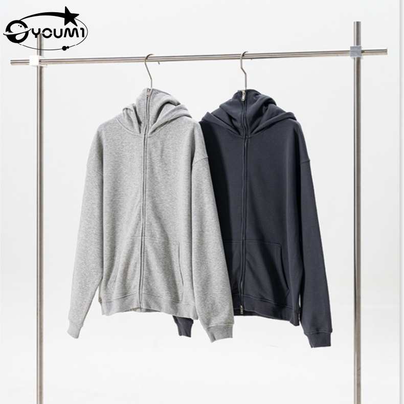 YOUMI 340G Heavyweigh Hoodie Full Zip Streetwear Windproof Jacket  