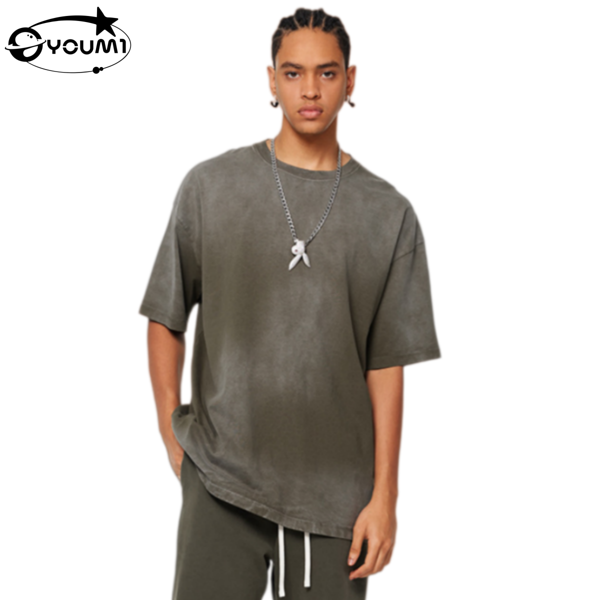Men's Sun Faded Streetwear Vintage T Shirts Ripped Distressed Tshirts for Men