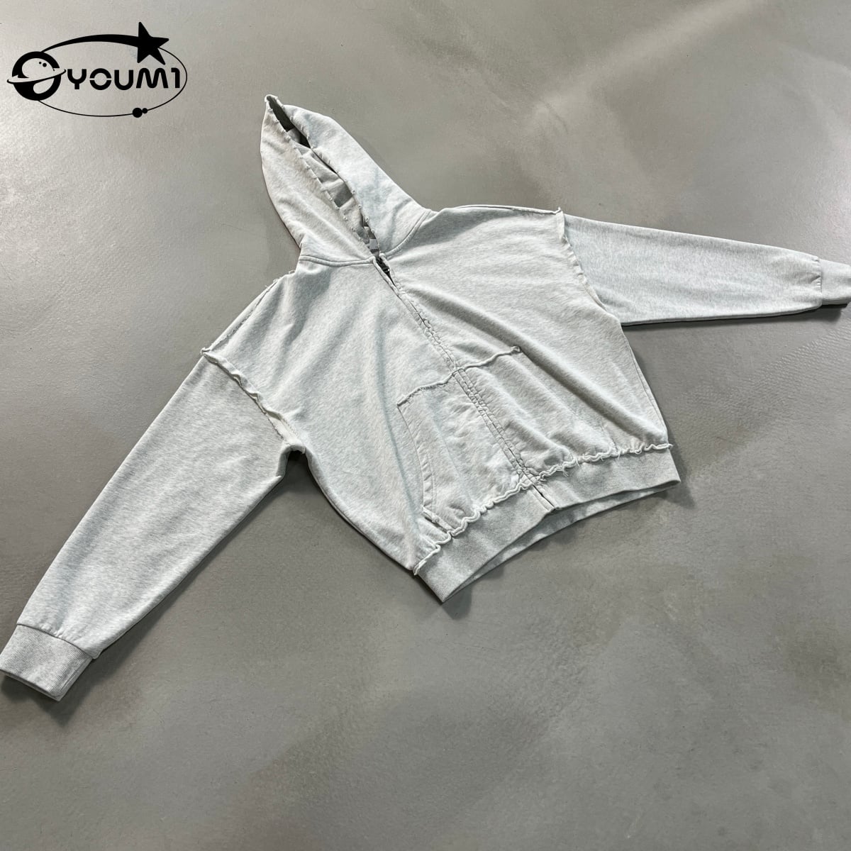Youmi Custom OEM Heavy Weight Vintage Oversized Hoodie Jacket 