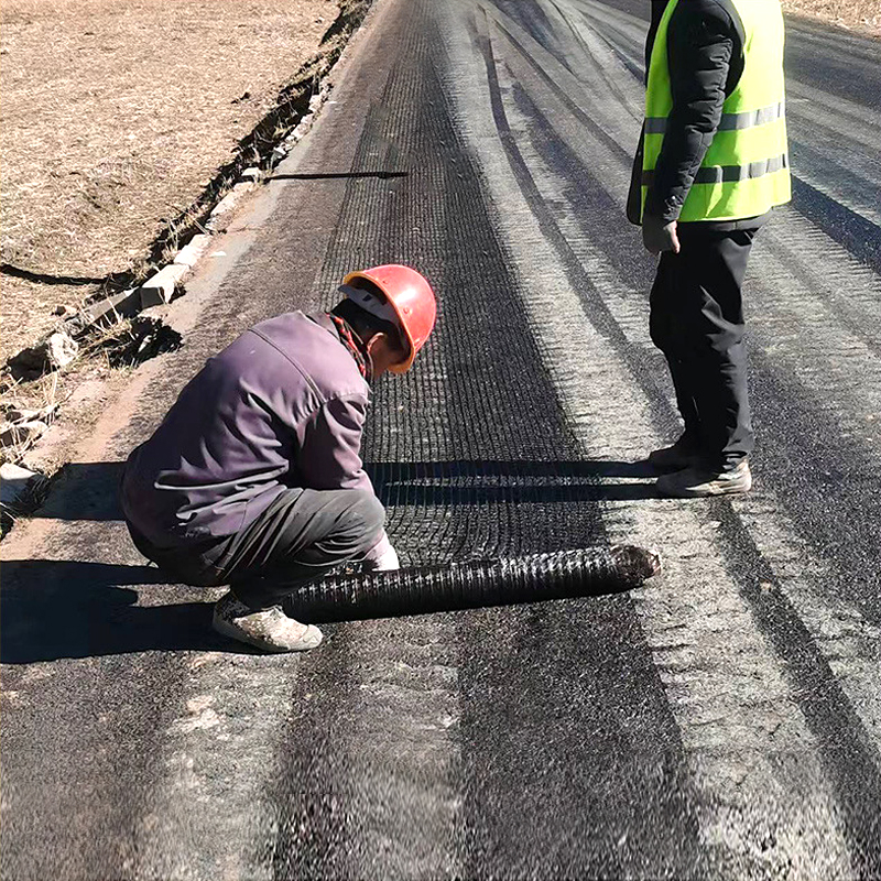 product fiberglass geogrid for driveway  road construction asphalt reinforcement fiber grid paver for gravel retaining wall application-3