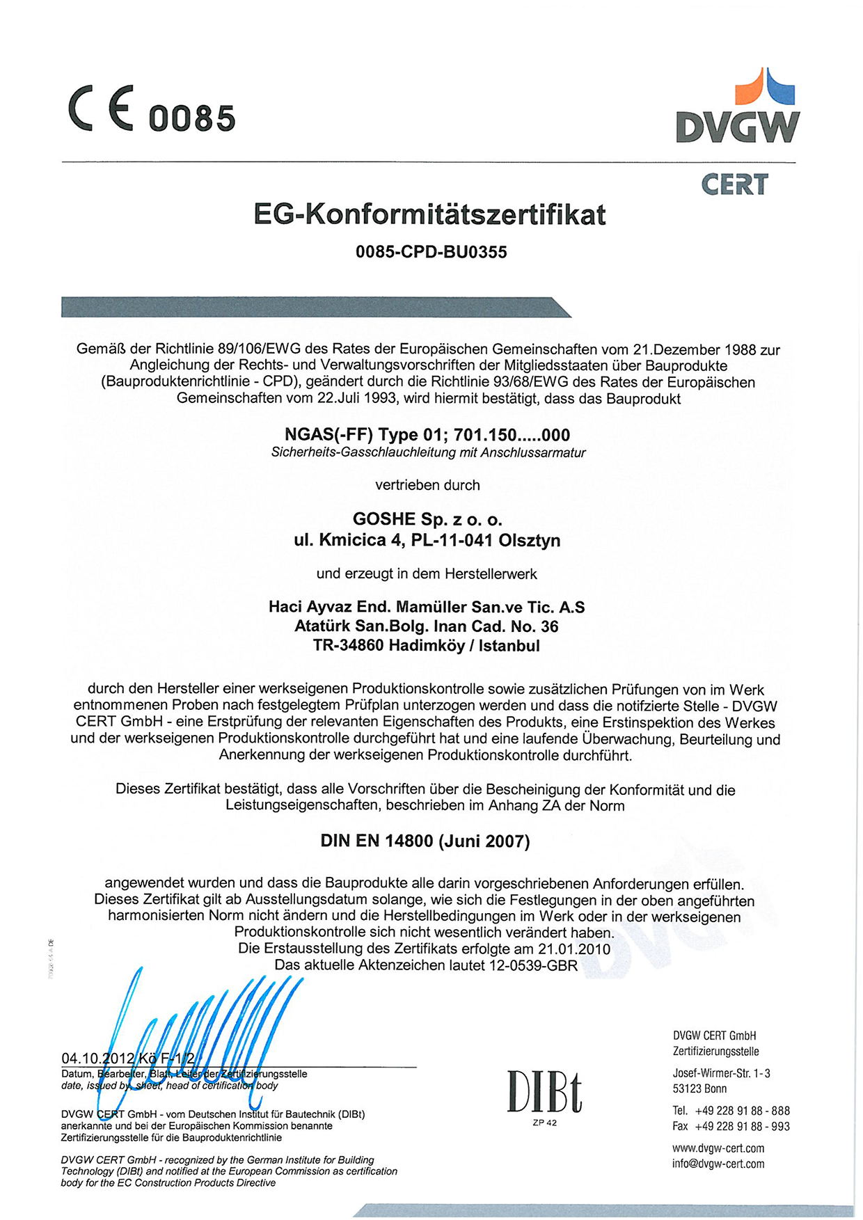 Certificates