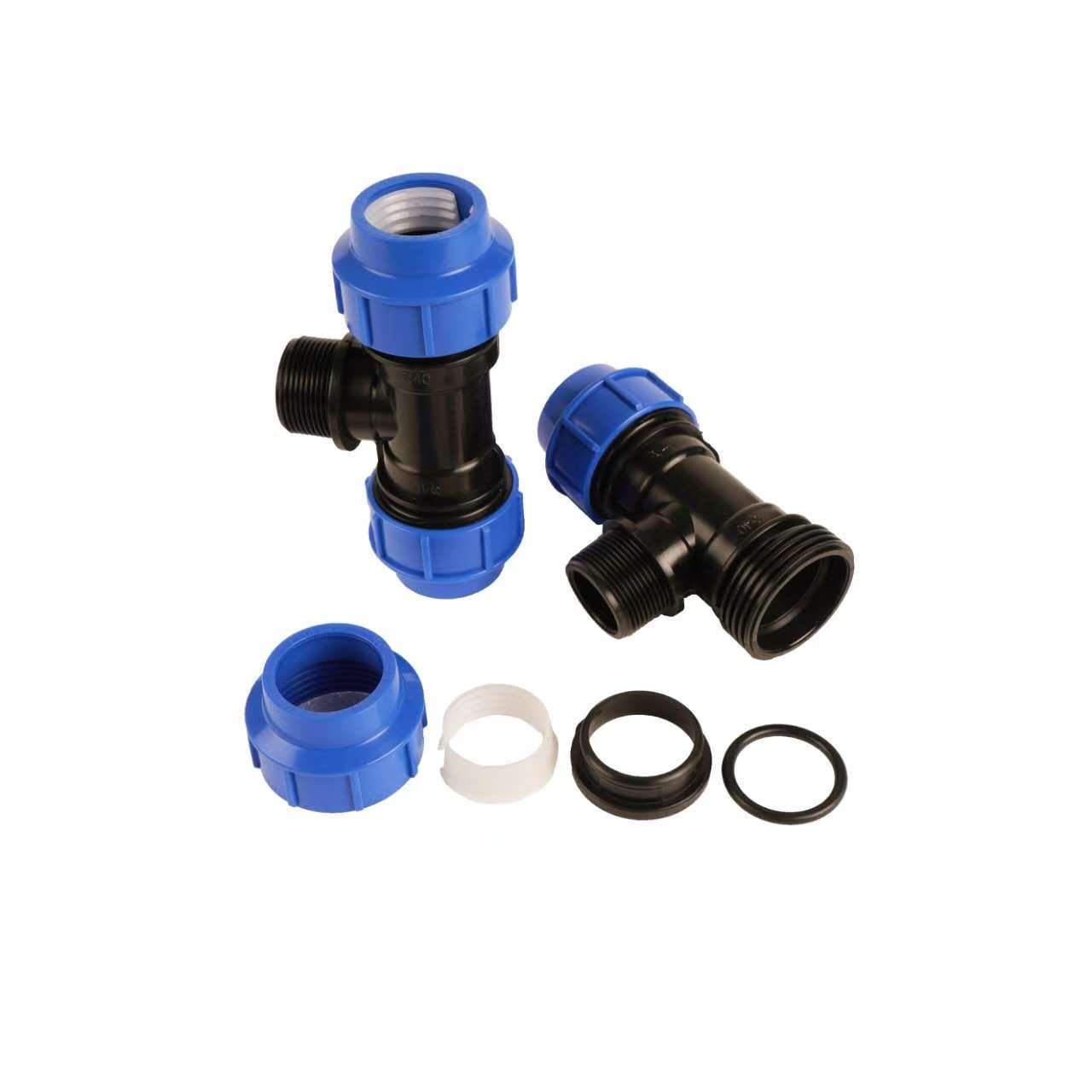PP Compression Fittings Male Tee HDPE Fittings
