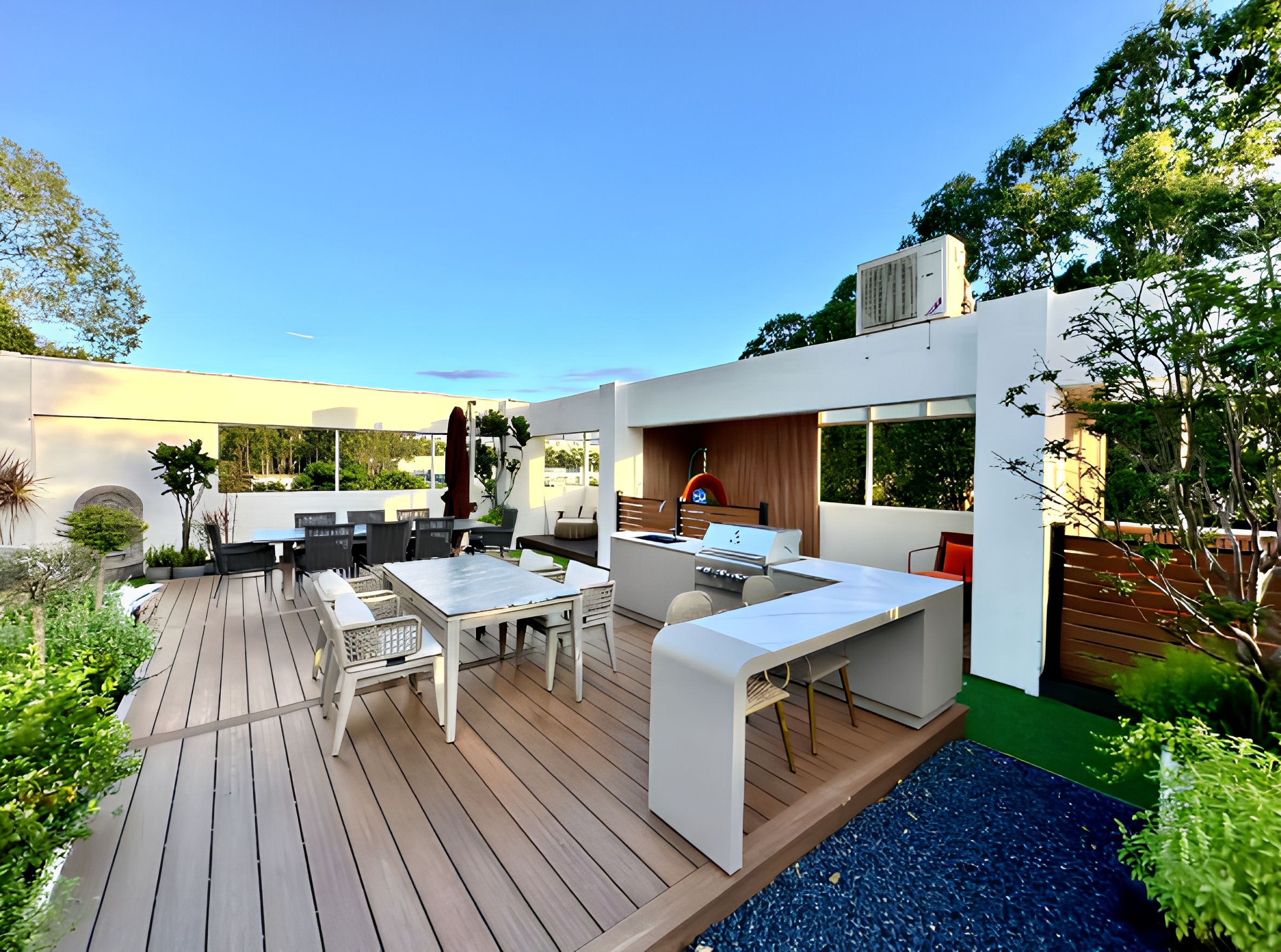 outdoor stainless steel kitchen cabinet with corner table bar-1