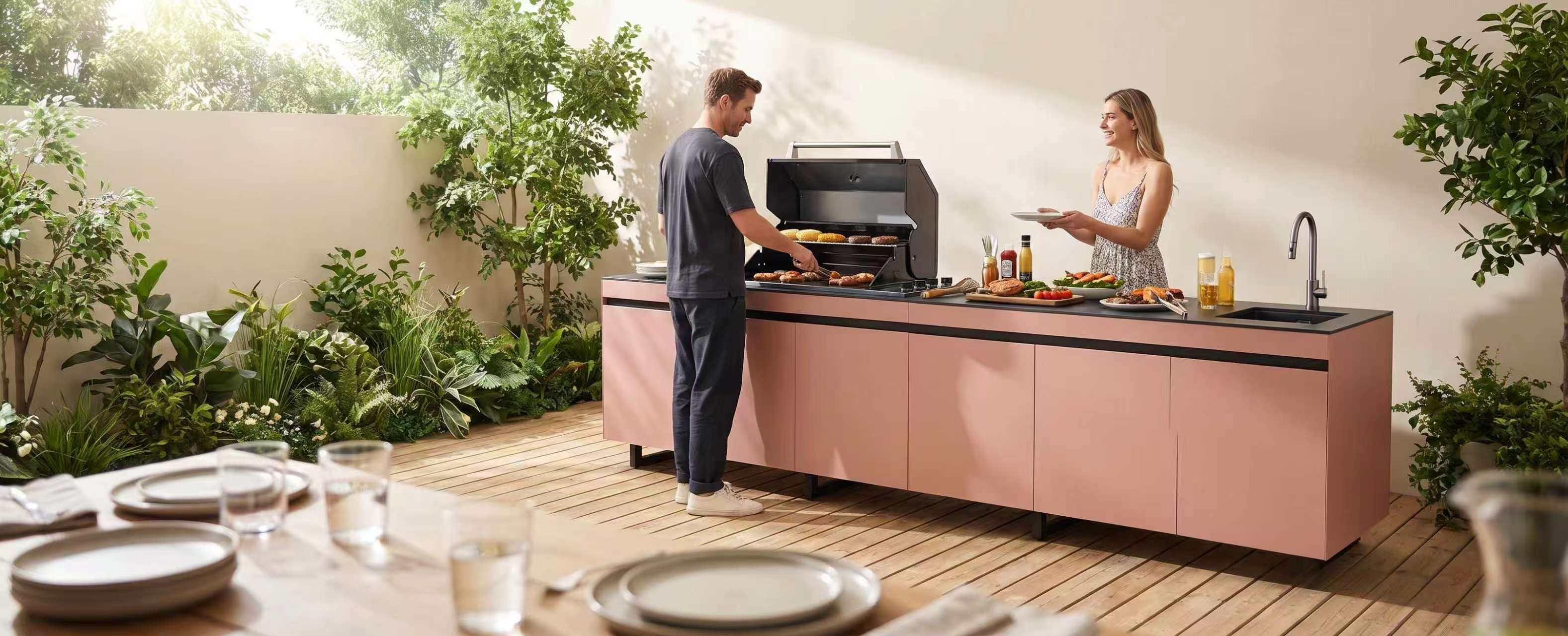Malta Project | Italian Minimalist Outdoor Kitchen for a Poolside Garden