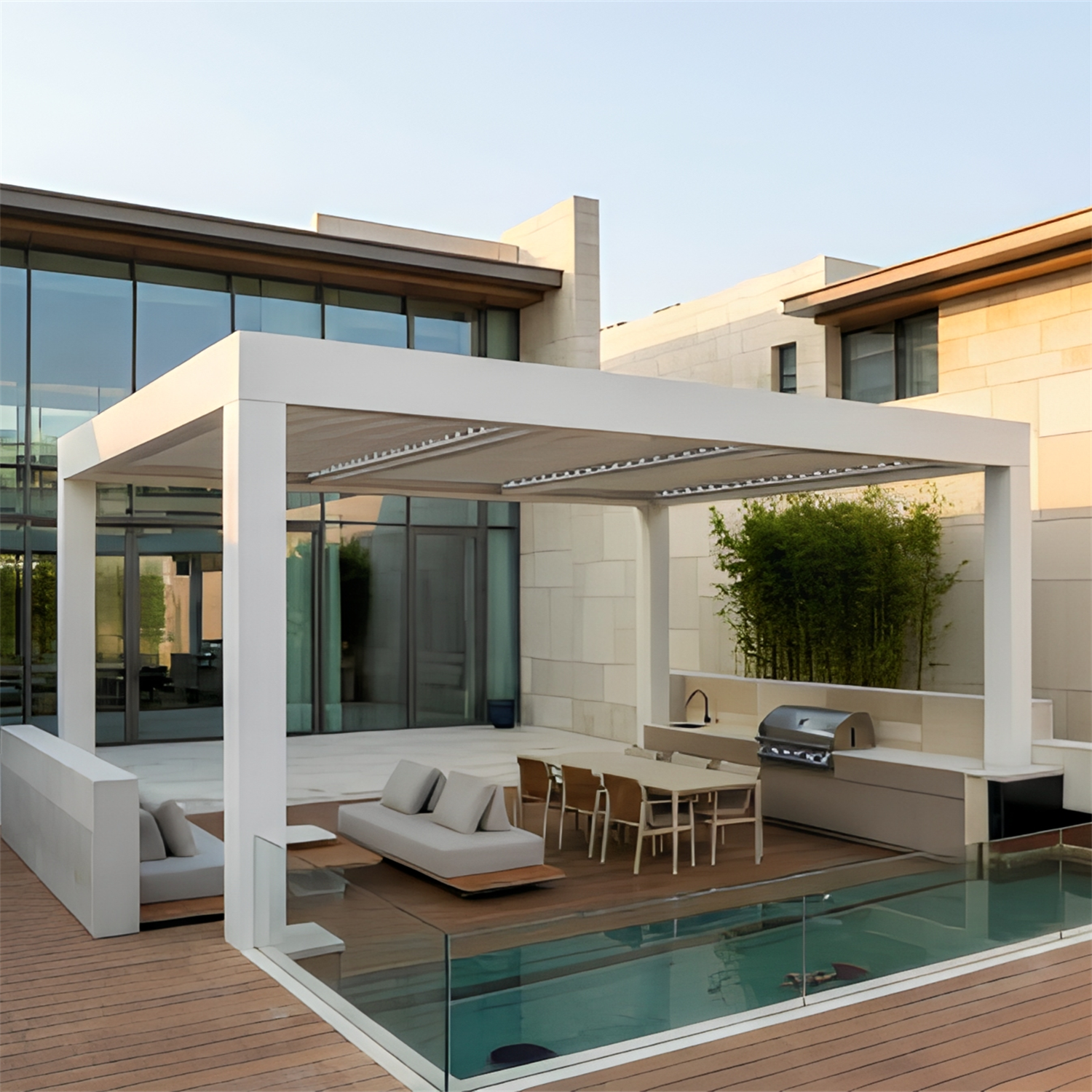Modern Outdoor Living Space for a Private Residence in the USA