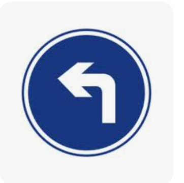High-Quality Left Turn Sign for Safe Navigation