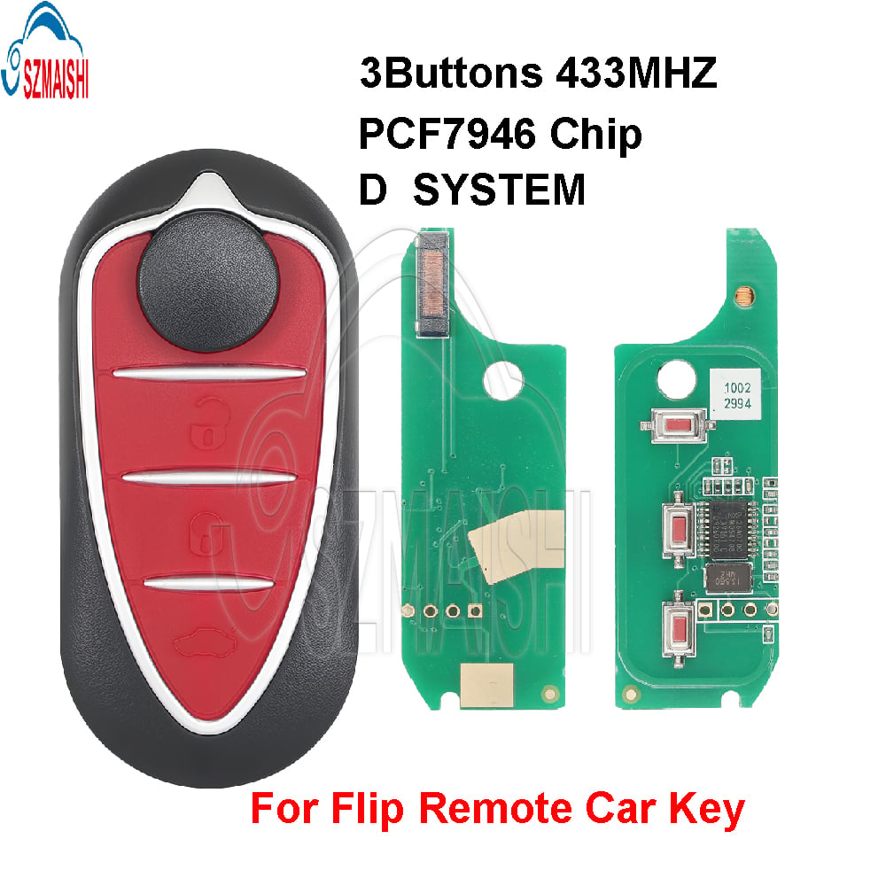 SZMAISHI Flip Remote Key for 2008-2016 Alfa Romeo Mito / 3-Button Flip Key / Delphi Aftermarket Wholesale Car Key
