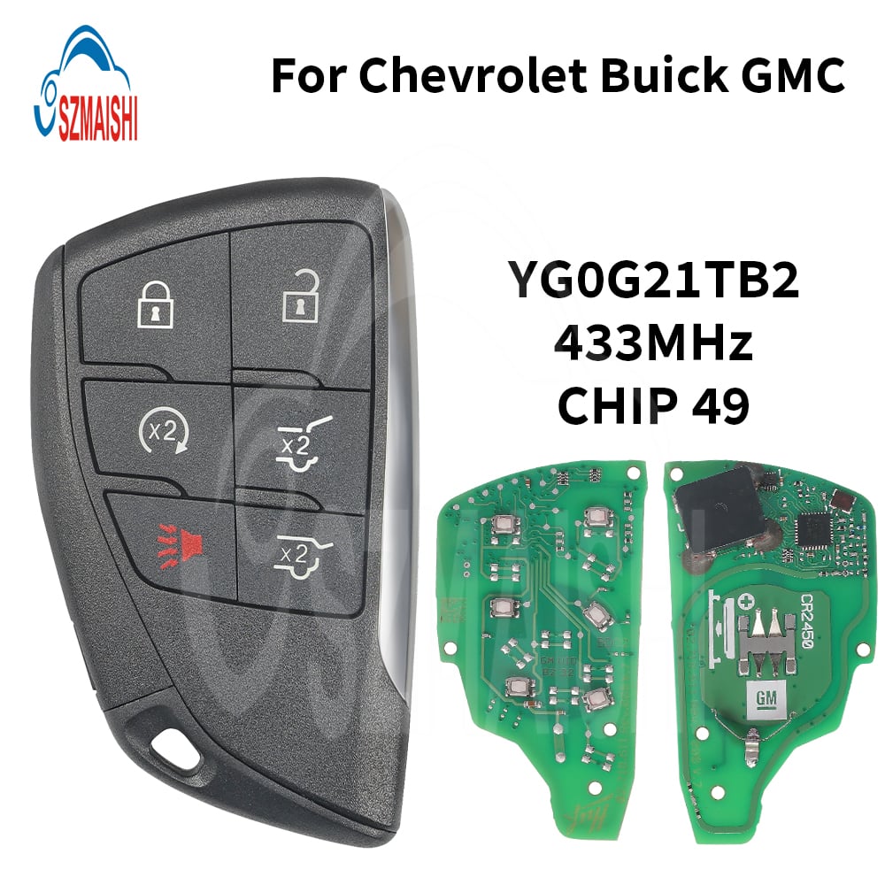 SZMAISHI 3-6 Button Smart Key Fob CHIP ID49 433MHz YG0G21TB2 For Buick Envision GMC Yukon Sierra Chevrolet Tahoe Suburban 2021-2025
