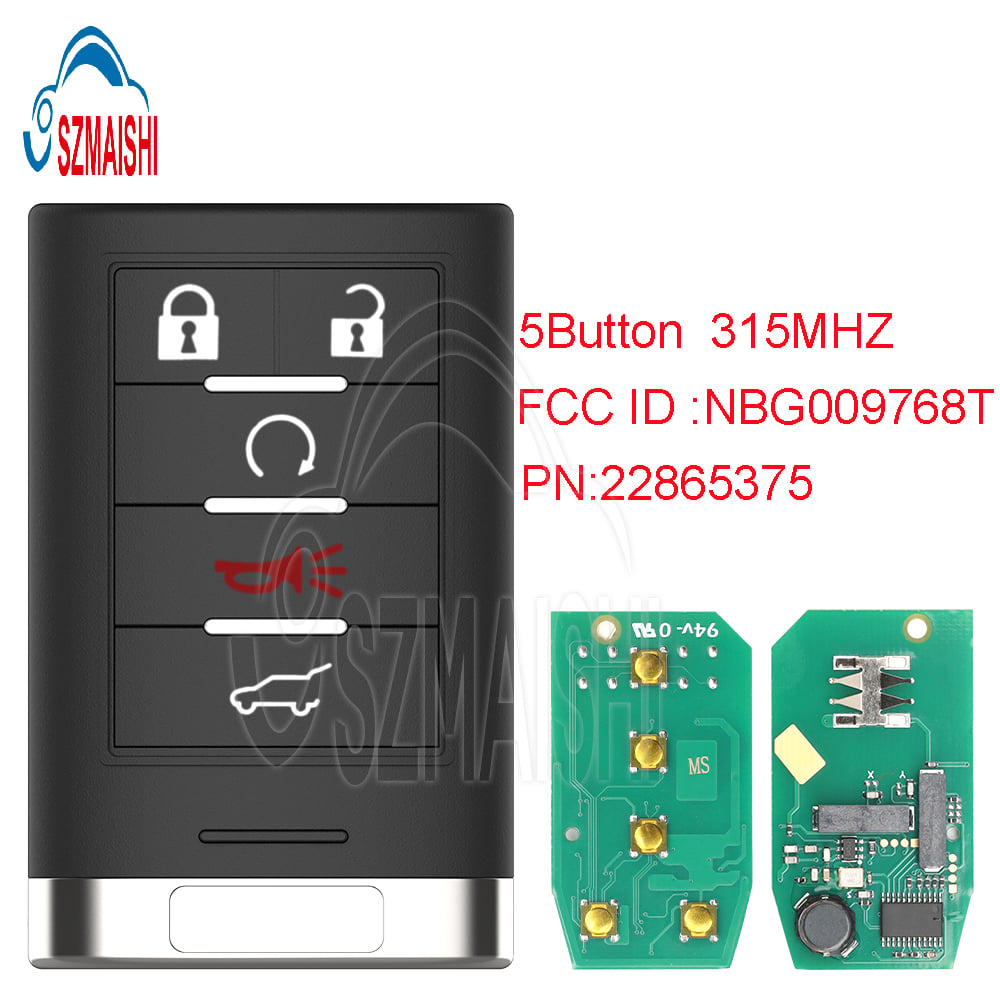 SZMAISHI Remote Car Key for 2010-2015 Cadillac SRX ATS XTS / 5-Button Smart Key /PN 22865375/ NBG009768 Factory Wholesale Car Key Fob
