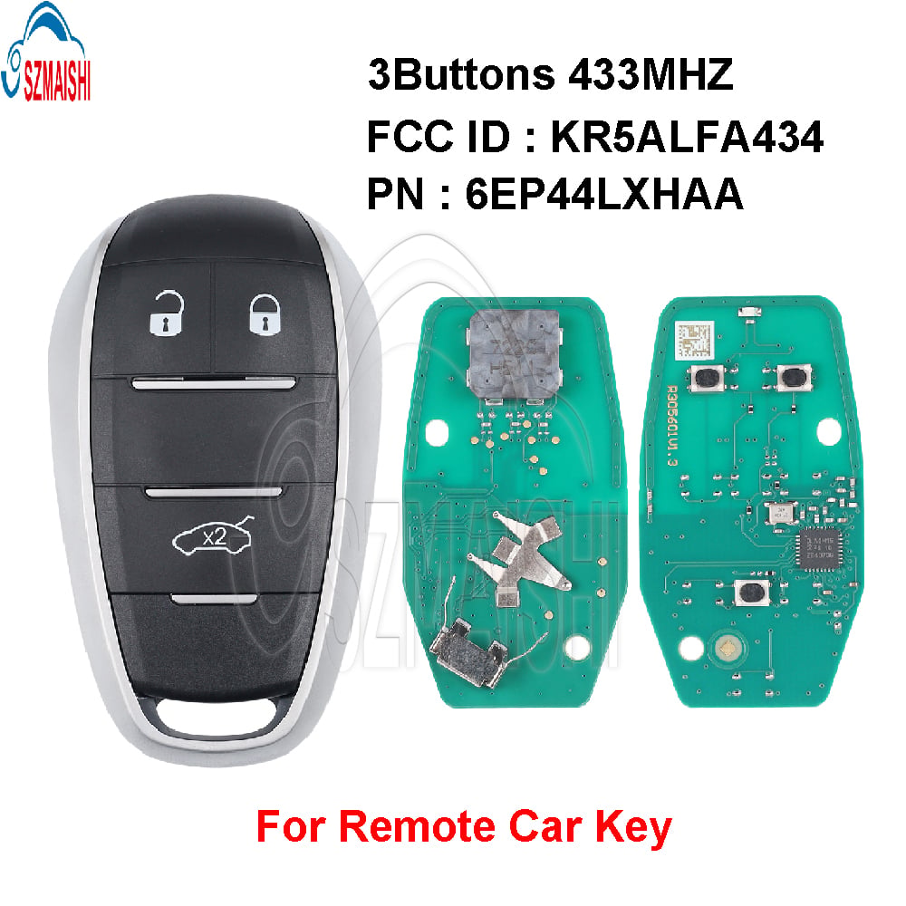 SZMAISHI Car Remote Key for 2017-2021 Alfa Romeo Giulia Stelvio / 3-Button Smart Key / PN: 6EP44LXHAA / KR5ALFA434 Aftermarket Wholesale Car Key