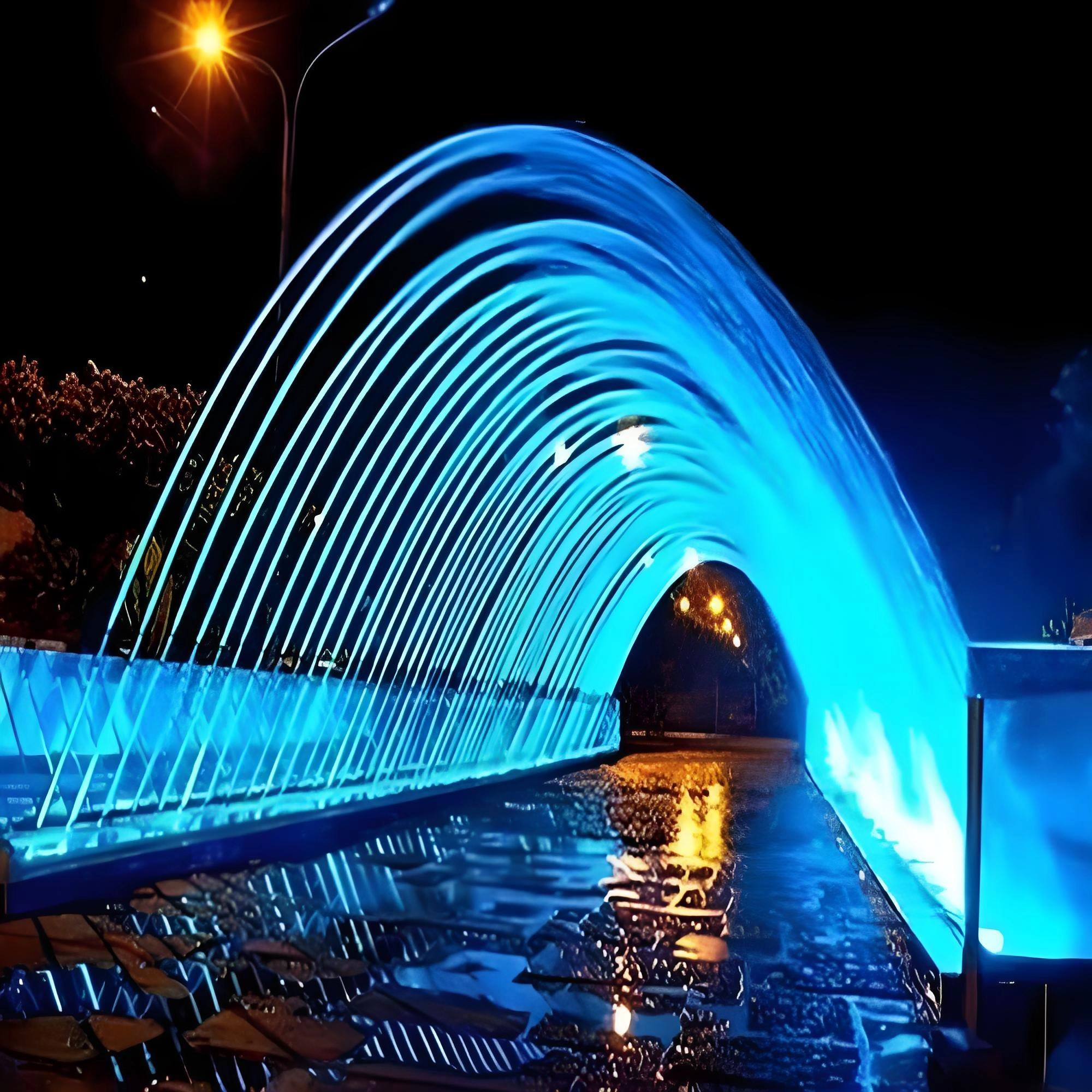 Laminar Flow Fountain - DMX512 LED Jet for Modern Landscapes