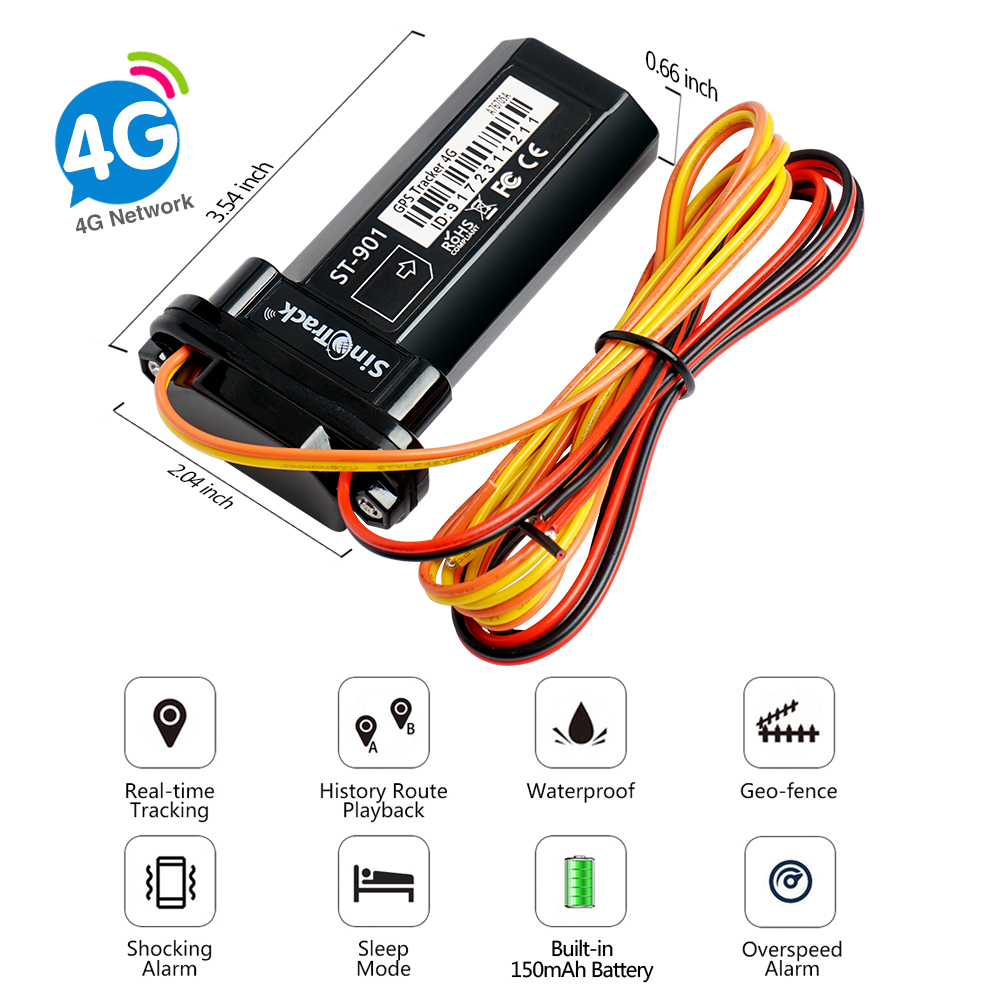 シノトラック ミニ 防水4G GPS追跡器 ST-901L バイク 車両追跡装置 車