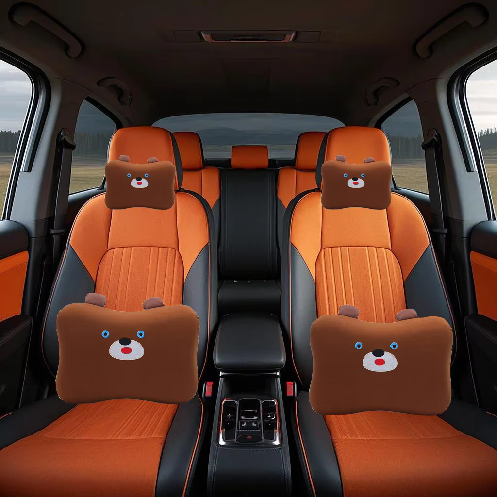 Premium Customizable Memory Foam Neck Rest Cushion for Car Headrest, Two Sizes Lumbar and Neck Pillow Set Car Seat Neck Pillow