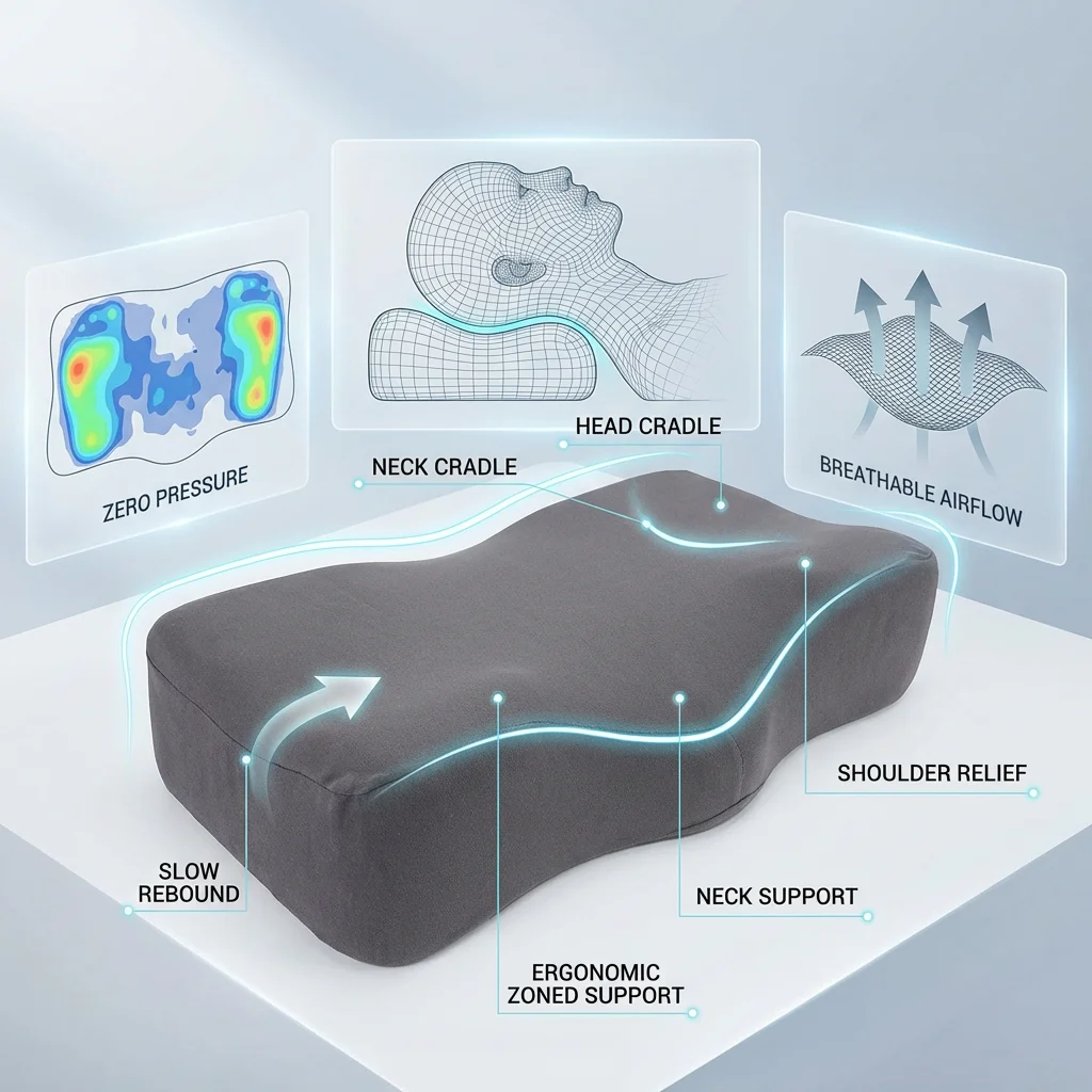 Oreiller de sommeil haut de gamme respirant pour un confort ultime