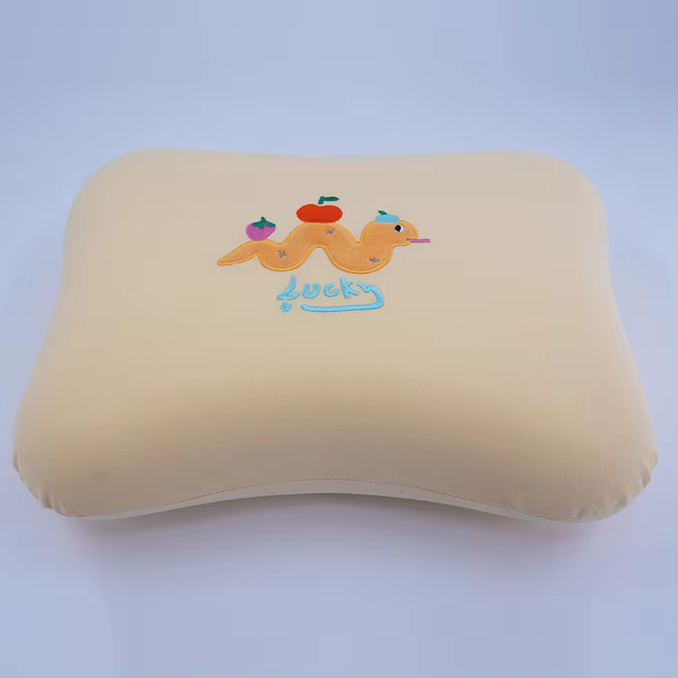 2025 Embroidered Snake Shaped Yellow Memory Foam Travel Pillow for Camping Slow Rebound Throw Pillow Lumbar Car Neck Pillow