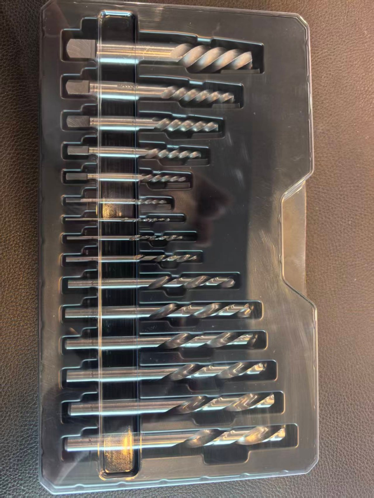 AMSUO 15-Piece Milled Screw Extractor & Left-Hand Drill Bit Set (EXTD-15) — Bearing Steel Extractors No.1–No.6 + M35 Cobalt Left-Hand Drills 5/64