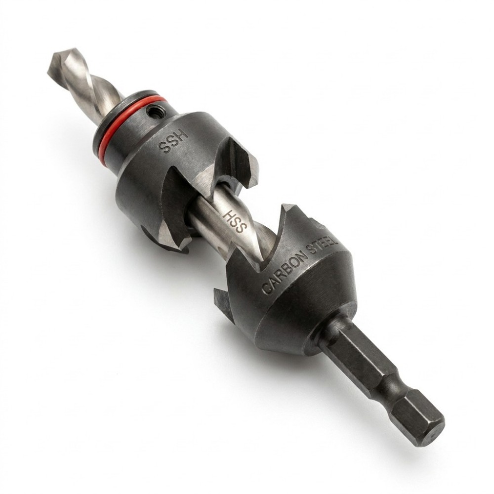 Wood Countersink Drill Bit | Carbon Steel + Alloy Countersink | AMSUO Industrial Tools