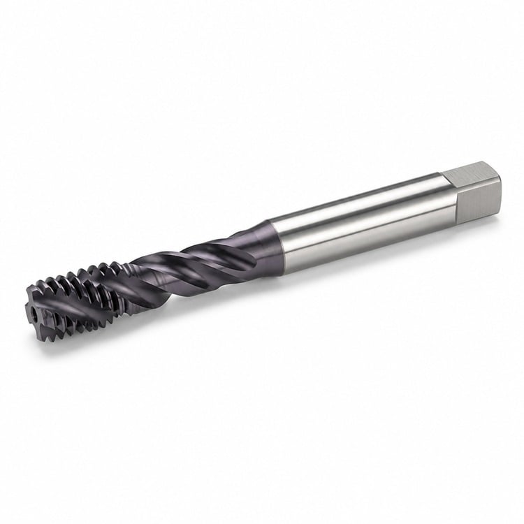 AMSUO Spiral-Flute Taps — HSS-E Cobalt, TiCN Coated, UNC/UNF Inch Series, for Blind Holes