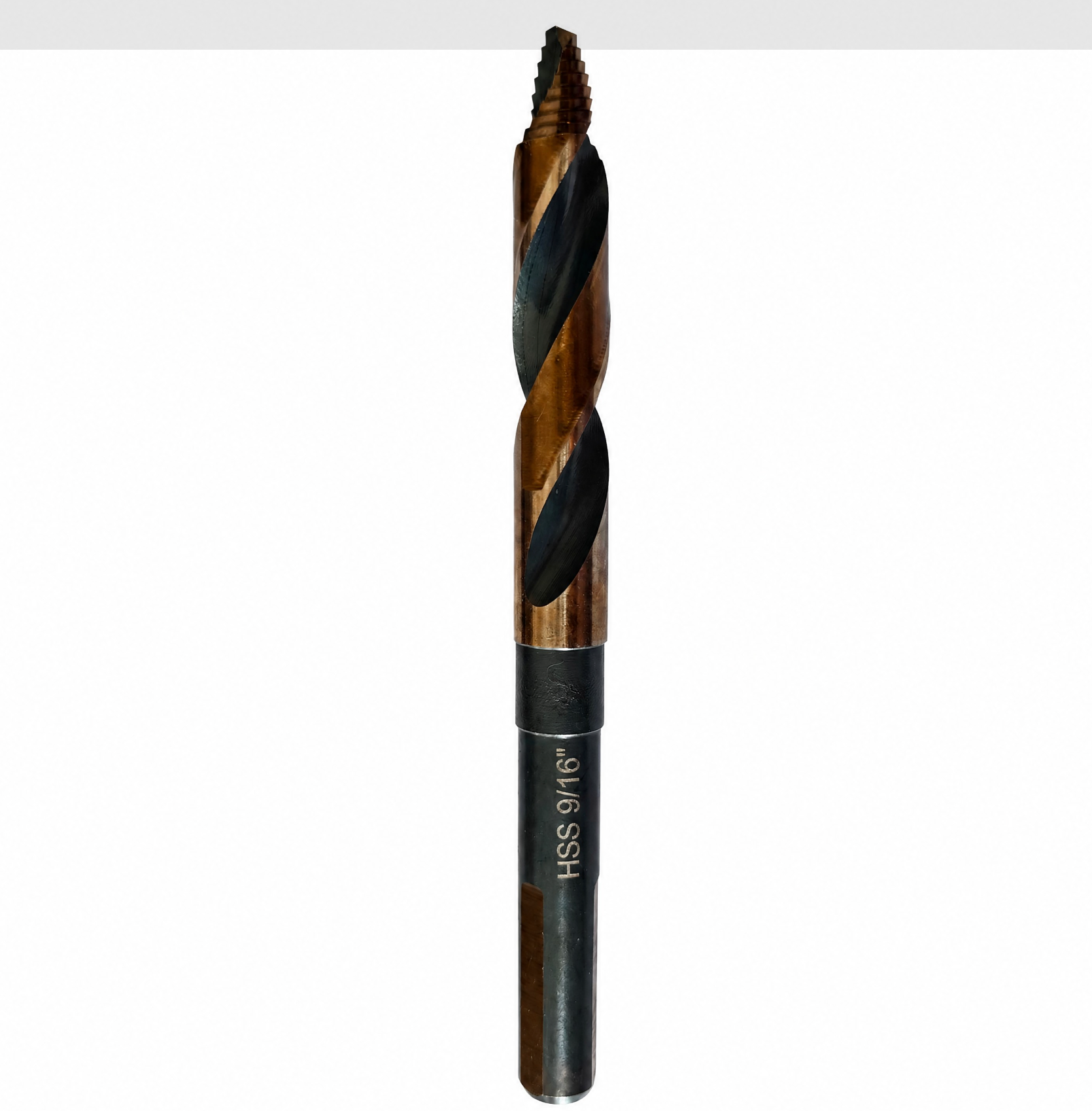 AMSUO Silver & Deming Drill Bits, HSS, Step-Tipped, Three Flat Shank — 9/16