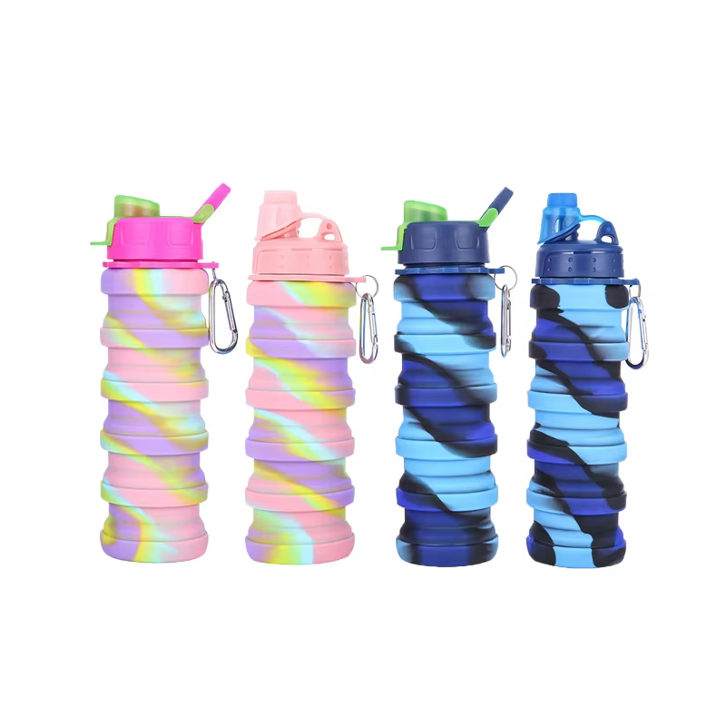 Collapsible Gym Travel Sport Silicone Drinkware Tumblers Insulated Insulated Drinkware Water Bottle supplier