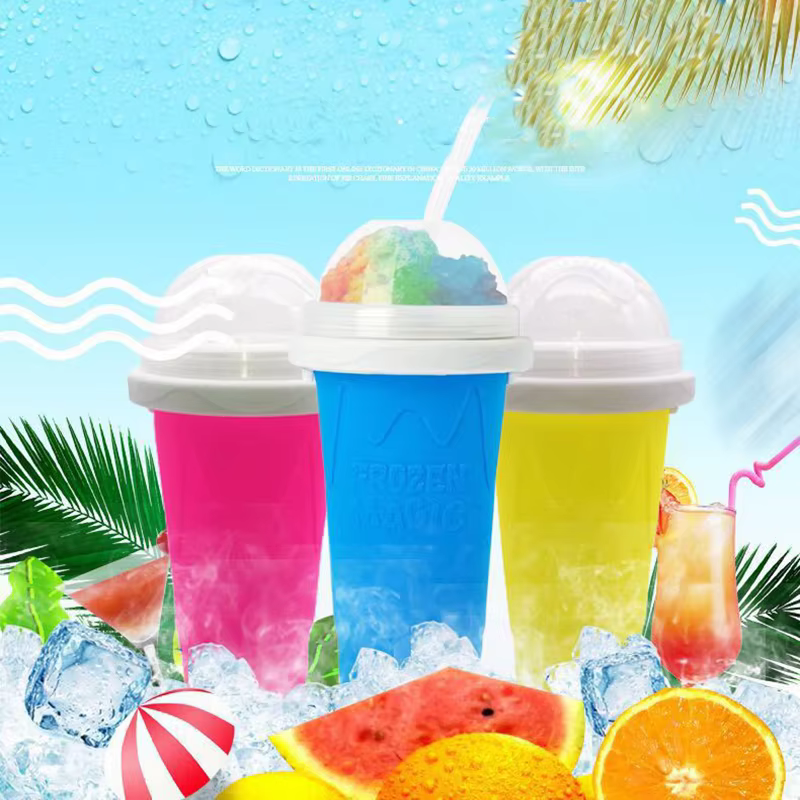 350ml Quick-frozen Smoothies Durable Ice Cream Squeeze Quick Cooling Milkshake Bottle Smoothie Slushee Slush Maker Cup manufacture