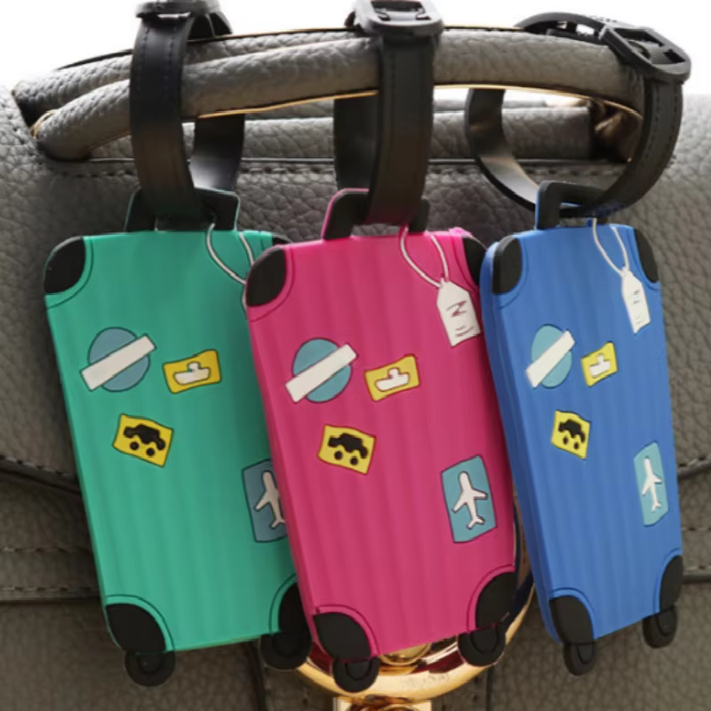 Oem Wholesale Soft Pvc Rubber Custom Package Travel Clear Luggage Tag Pvc for Children School Bag Tortoise details