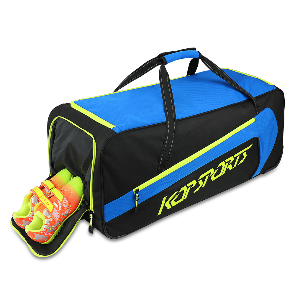 KOP OEM Custom Wholesale Heavy Duty Large Capacity Rolling Cricket Kit Equipment Bag with Wheels for Players