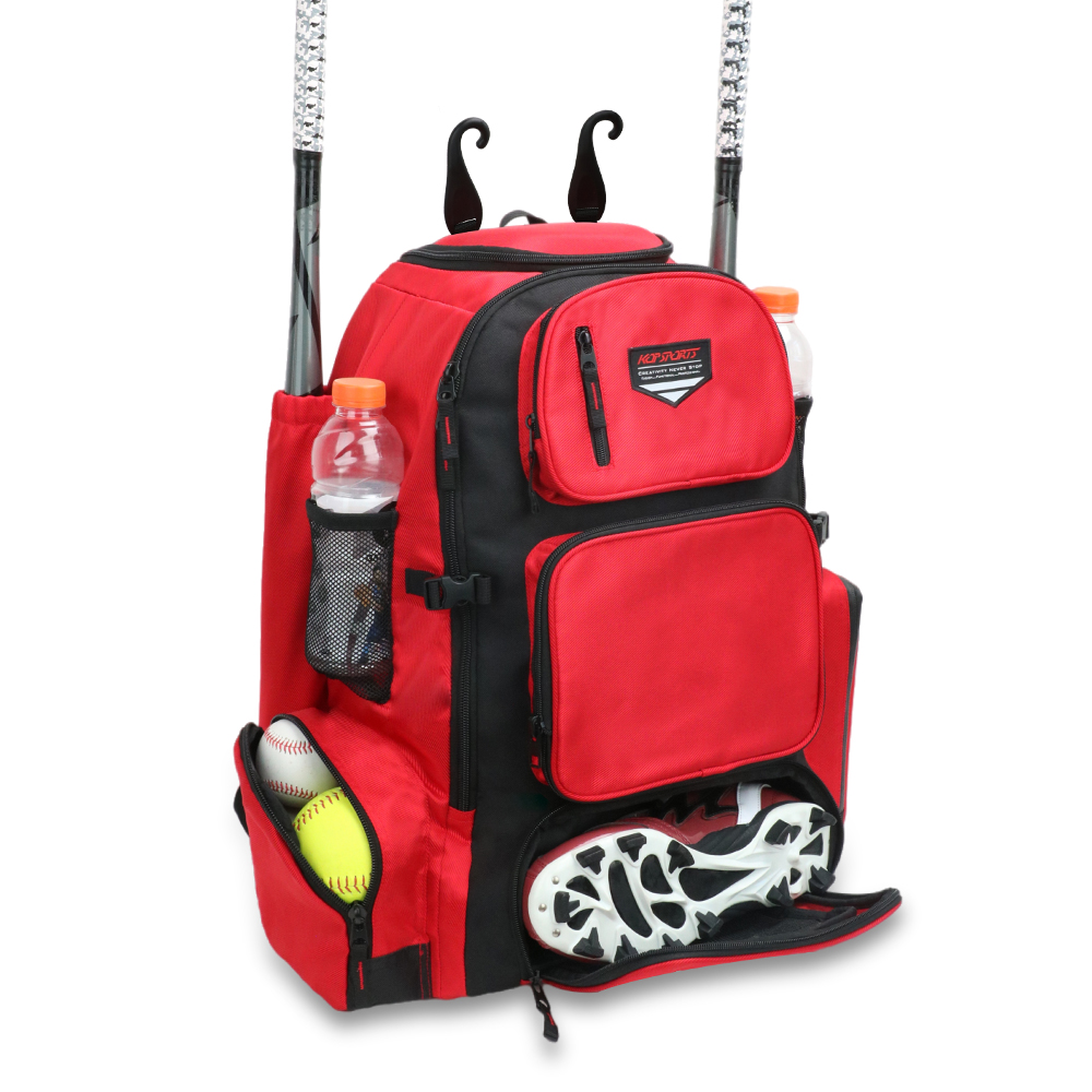 KOP Custom Waterproof Sports Softball Baseball Backpack with 2 Bats Sleeves and Cleats Compartment for Players